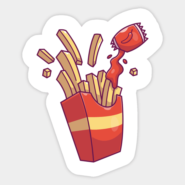 French fries with chili sauce cartoon Sticker by Catalyst Labs